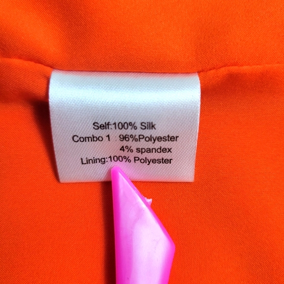 HOAGLUND NEW YORK Orange One-Shoulder Caftan Gown Size 6 - Picture 11 of 12